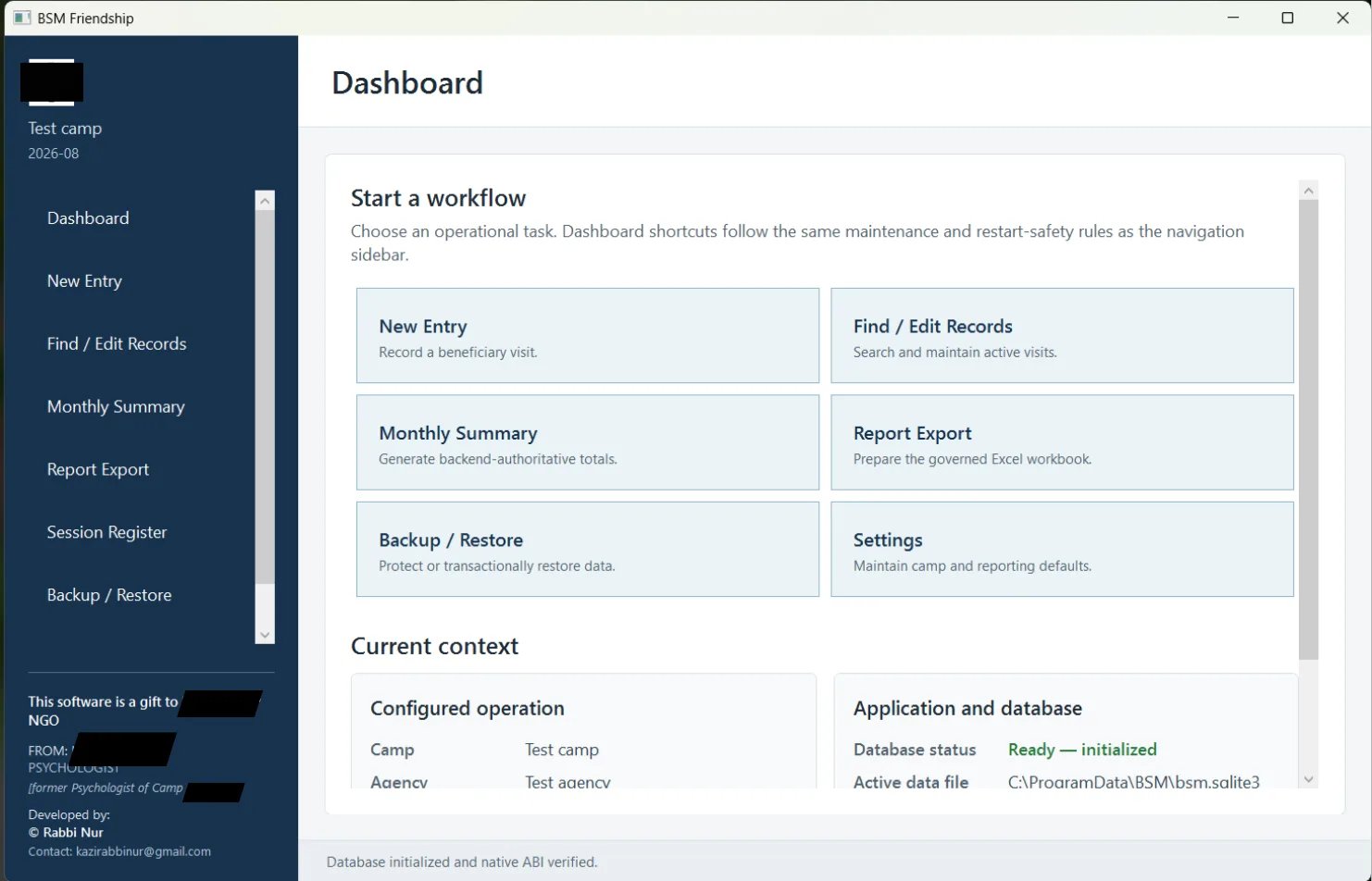 dashboard of bsm_friendship